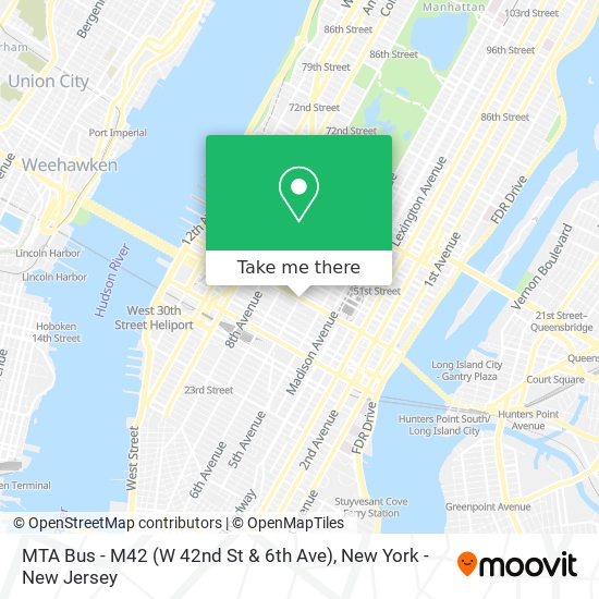 MTA Bus - M42 (W 42nd St & 6th Ave) map
