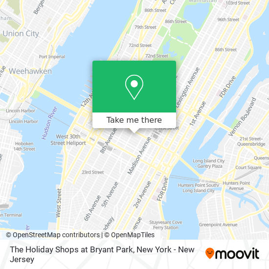 The Holiday Shops at Bryant Park map