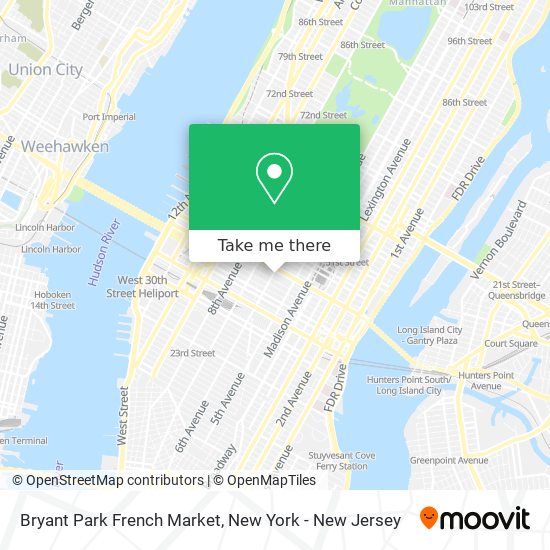 Mapa de Bryant Park French Market