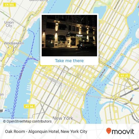 Mapa de Oak Room - Algonquin Hotel