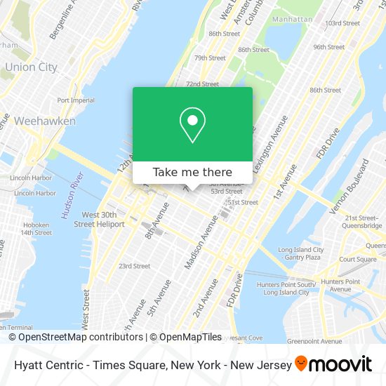 Hyatt Centric - Times Square map
