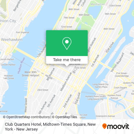 Mapa de Club Quarters Hotel, Midtown-Times Square