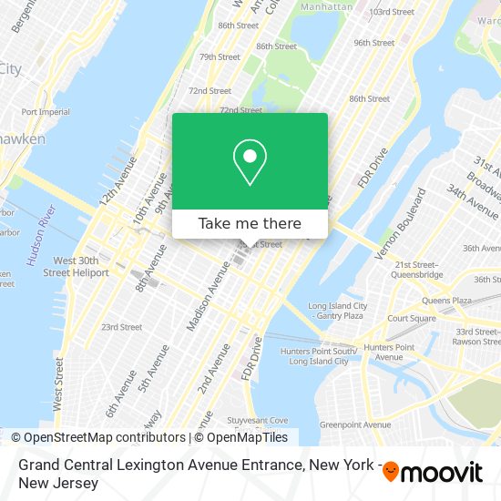 Grand Central Lexington Avenue Entrance map