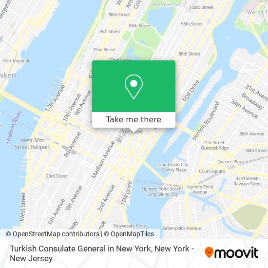 Turkish Consulate General in New York map