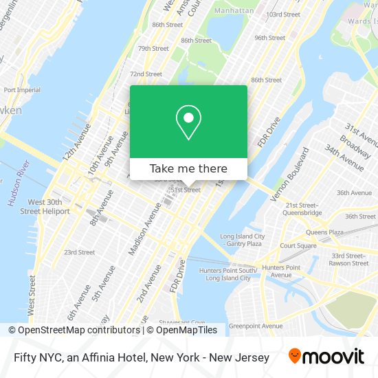 Fifty NYC, an Affinia Hotel map