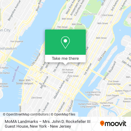 MoMA Landmarks – Mrs. John D. Rockefeller III Guest House map