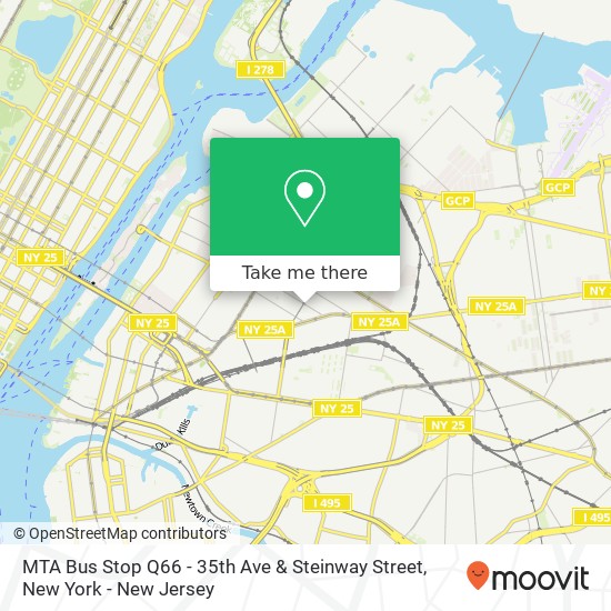 MTA Bus Stop Q66 - 35th Ave & Steinway Street map