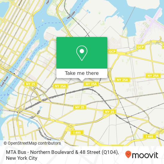 Mapa de MTA Bus - Northern Boulevard & 48 Street (Q104)