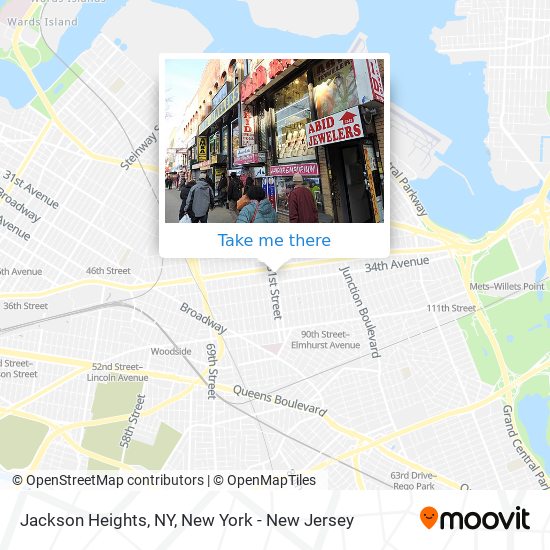 Mapa de Jackson Heights, NY