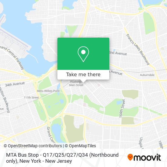 Mapa de MTA Bus Stop - Q17 / Q25 / Q27 / Q34 (Northbound only)