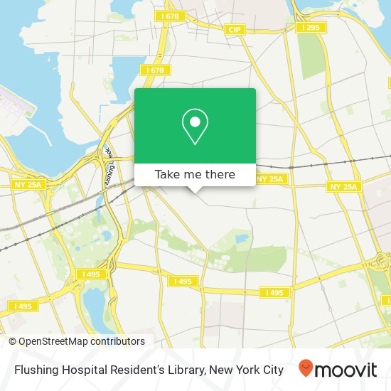 Flushing Hospital Resident's Library map