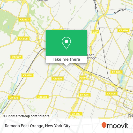 Ramada East Orange map