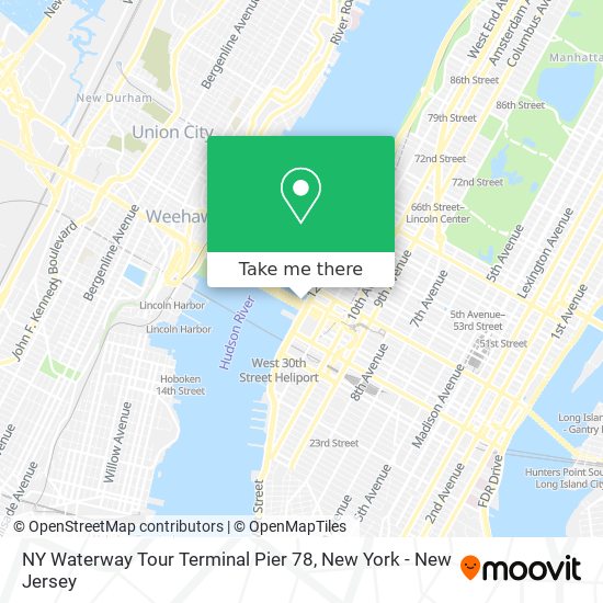 NY Waterway Tour Terminal Pier 78 map