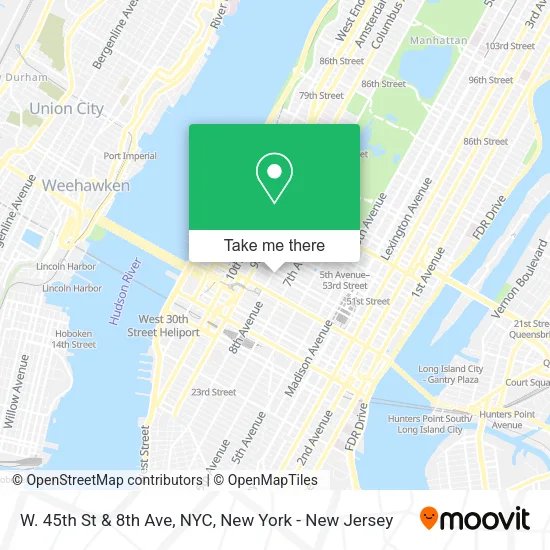 Mapa de W. 45th St & 8th Ave, NYC