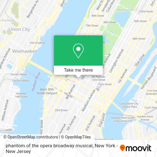 phantom of the opera broadway musical map