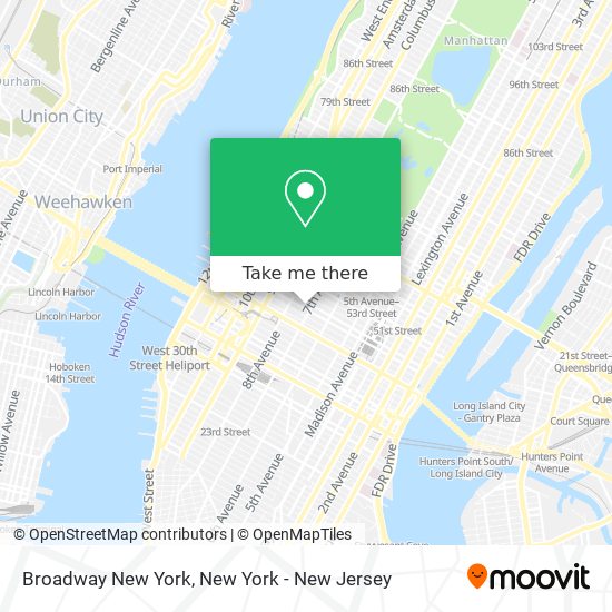Broadway New York map