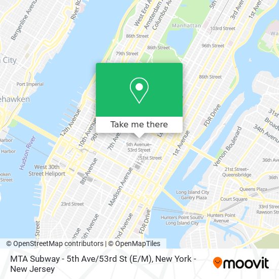 Mapa de MTA Subway - 5th Ave / 53rd St (E / M)