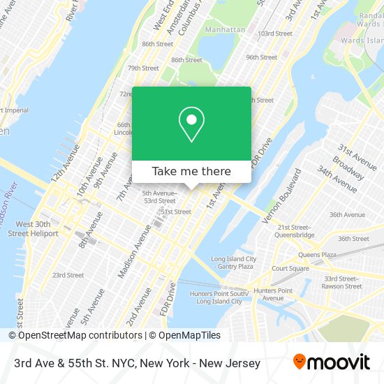 Mapa de 3rd Ave & 55th St. NYC