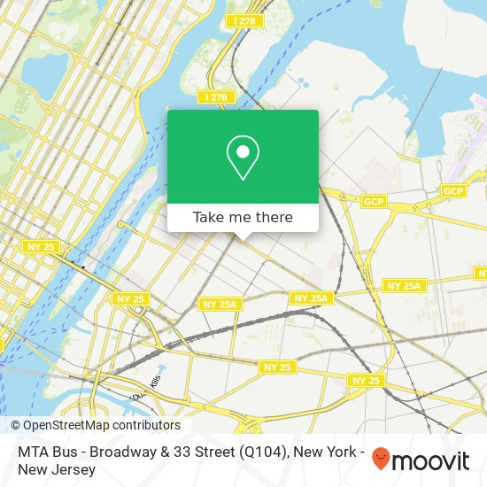 Mapa de MTA Bus - Broadway & 33 Street (Q104)