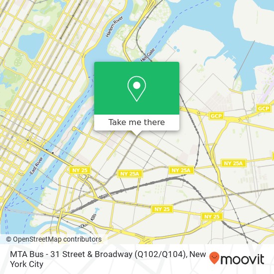 Mapa de MTA Bus - 31 Street & Broadway (Q102 / Q104)