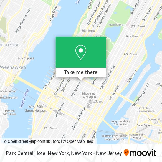 Mapa de Park Central Hotel New York