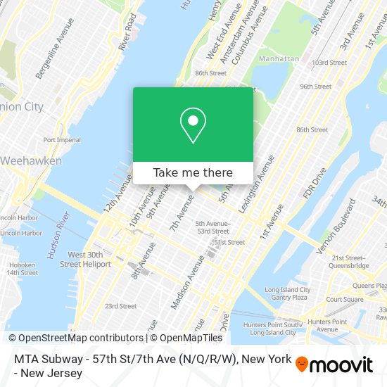 MTA Subway - 57th St / 7th Ave (N / Q/R / W) map