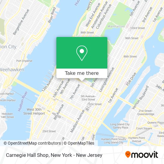 Carnegie Hall Shop map