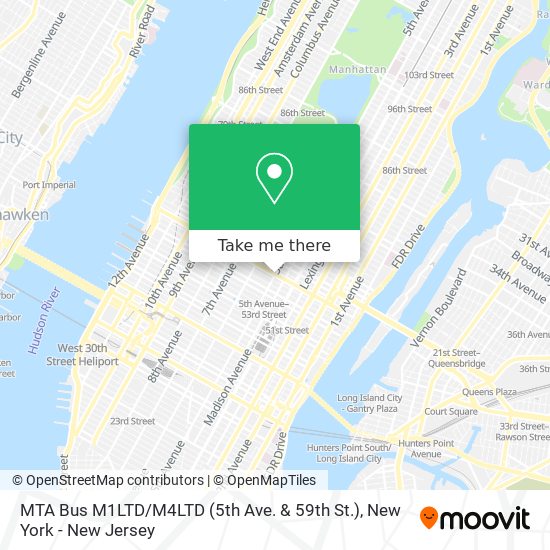 Mapa de MTA Bus M1LTD / M4LTD (5th Ave. & 59th St.)