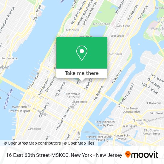 16 East 60th Street-MSKCC map