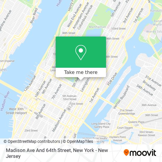 Mapa de Madison Ave And 64th Street