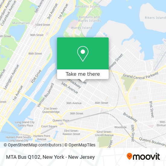 MTA Bus Q102 map