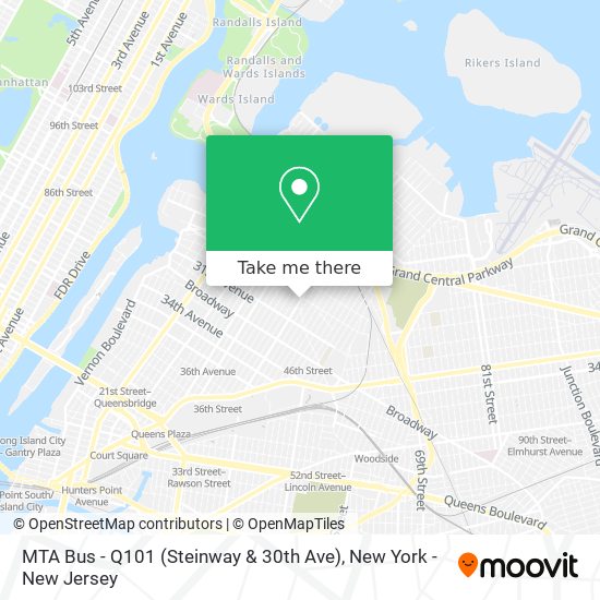 Mapa de MTA Bus - Q101 (Steinway & 30th Ave)