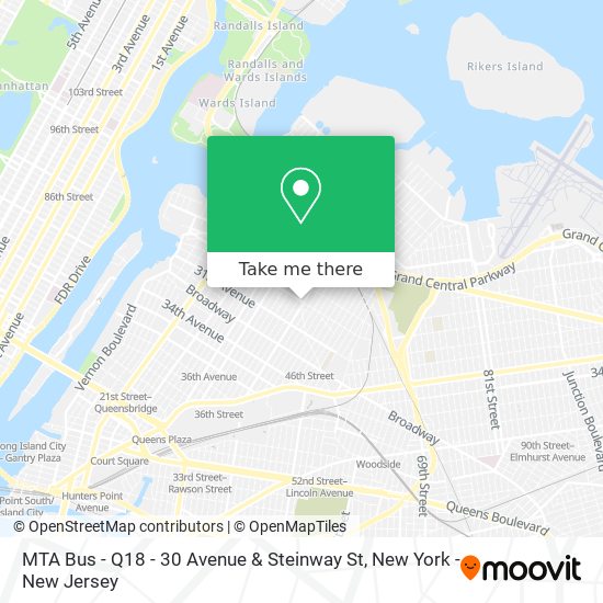 Mapa de MTA Bus - Q18 - 30 Avenue & Steinway St