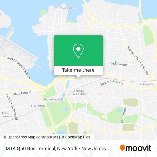 MTA Q50 Bus Terminal map