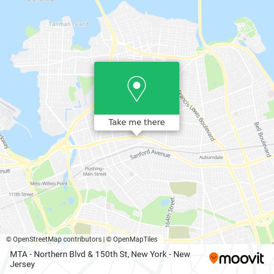 MTA - Northern Blvd & 150th St map
