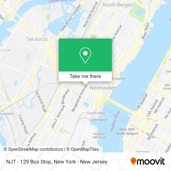 NJT - 129 Bus Stop map