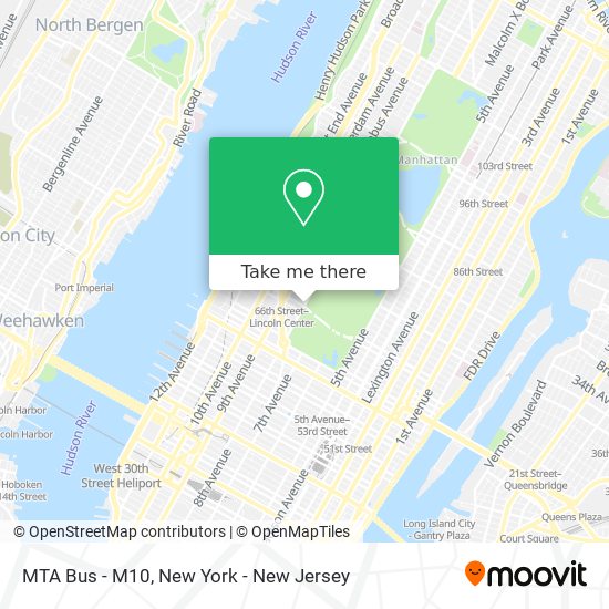 MTA Bus - M10 map