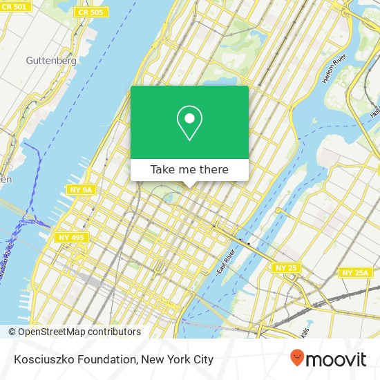 Kosciuszko Foundation map