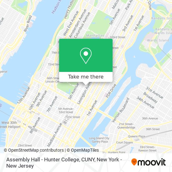 Assembly Hall - Hunter College, CUNY map