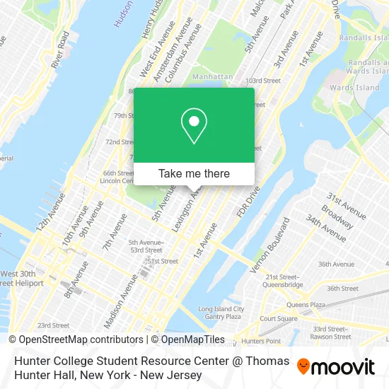 Hunter College Student Resource Center @ Thomas Hunter Hall map