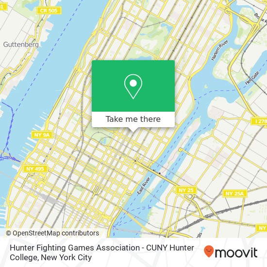 Mapa de Hunter Fighting Games Association - CUNY Hunter College