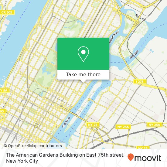 Mapa de The American Gardens Building on East 75th street