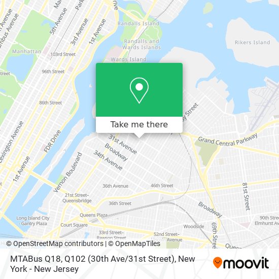MTABus Q18, Q102 (30th Ave / 31st Street) map