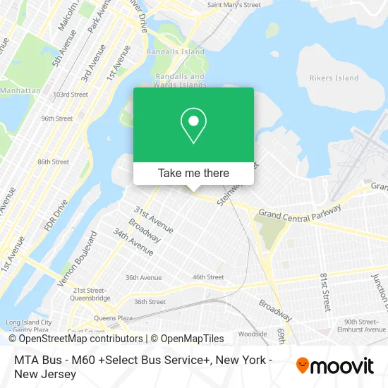 MTA Bus - M60 +Select Bus Service+ map