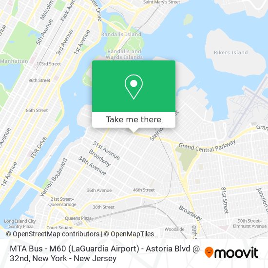 MTA Bus - M60 (LaGuardia Airport) - Astoria Blvd @ 32nd map
