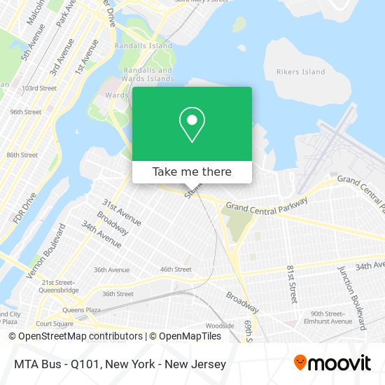MTA Bus - Q101 map