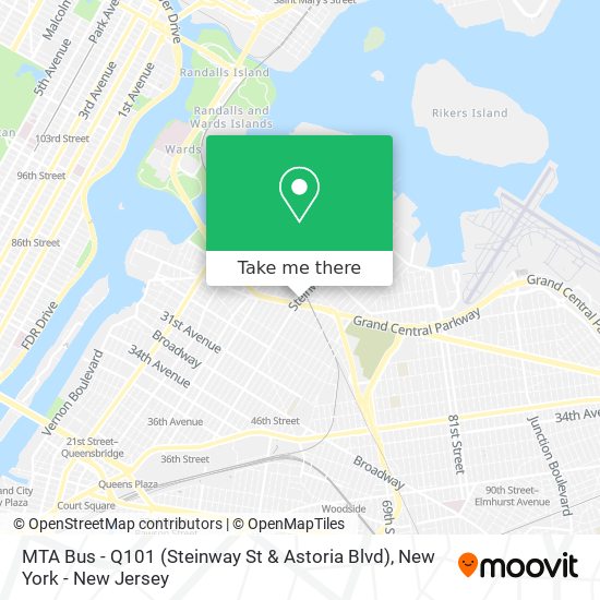 Mapa de MTA Bus - Q101 (Steinway St & Astoria Blvd)