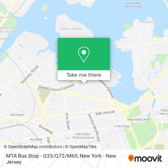 MTA Bus Stop - Q33/Q72/M60 map