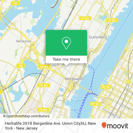 Herbalife 3918 Bergenline Ave. Union City,NJ map