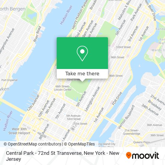 Central Park - 72nd St Transverse map
